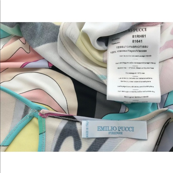 EMILIO PUCCI PINK MULTI PRINT SLEEVELESS DRESS MODEL 81RH61 SIZE IT 44 / US 10 - Picture 13 of 14